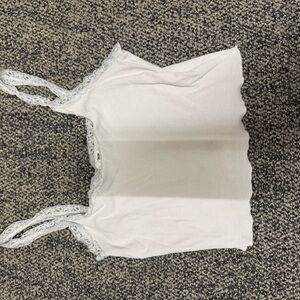 White Lace Trim Women's Top